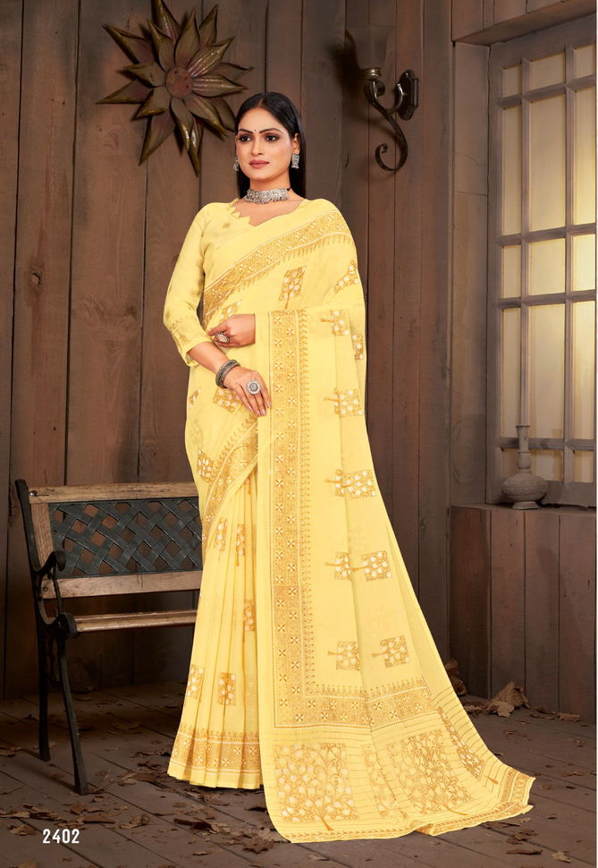 Vinamra Saffron Silk Vol 1 Party Wear Sarees Catalog